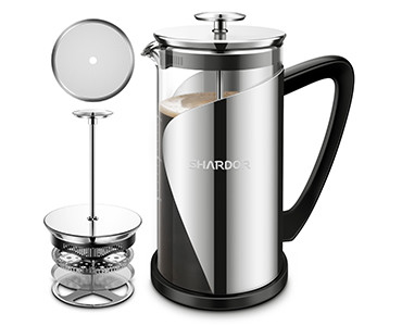 Imprensa 34oz francesa livre de BPA filtro 1000ML de 4 camadas de aço inoxidável