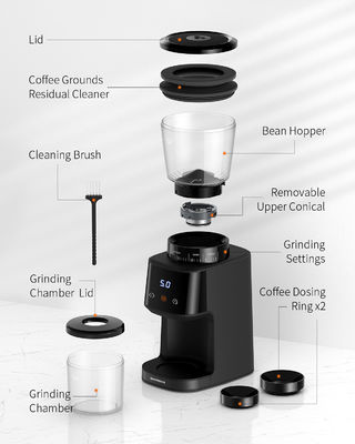 CB pretos do CE ETL de Bean Burr Grinder Electric Particle Size do café de Homeuse