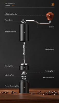Ajustes de madeira de Burr Manual Coffee Grinder Adjustable 28g 12 do plano de aço da mão