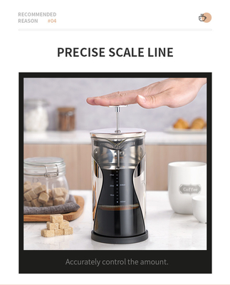 Imprensa 34oz francesa livre de BPA filtro 1000ML de 4 camadas de aço inoxidável