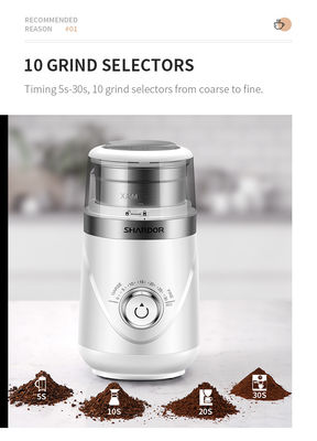Café cronometrando Bean Grinder Stainless Steel Automatic Burr Grinder ajustável do botão