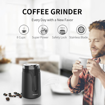 Moedor de café elétrico 150W do estojo compacto pequeno da lâmina 40g automático