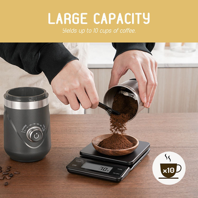 Café Handheld Bean Grinder de Grey Electric Coffee Grinder SS304 150W