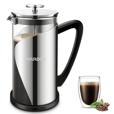 ABS de aço inoxidável francês elétrico livre do fabricante de café da imprensa de BPA filtro 1000ml de 2 camadas