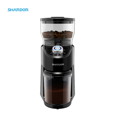 copos cônicos pretos automáticos portáteis 14 da rebarba 2-12 do moedor de café 100W 240g ajustáveis