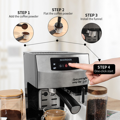 Máquinas de café Multifunction do café do cappuccino do One Touch 1450W da máquina do café do ODM do OEM
